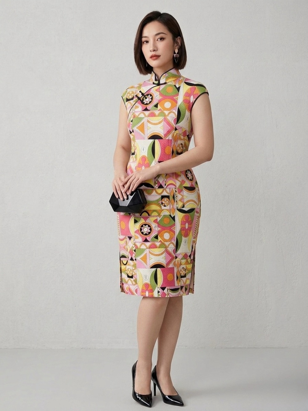 parolari emilio PUCCI vintage 1960 qipao style dress